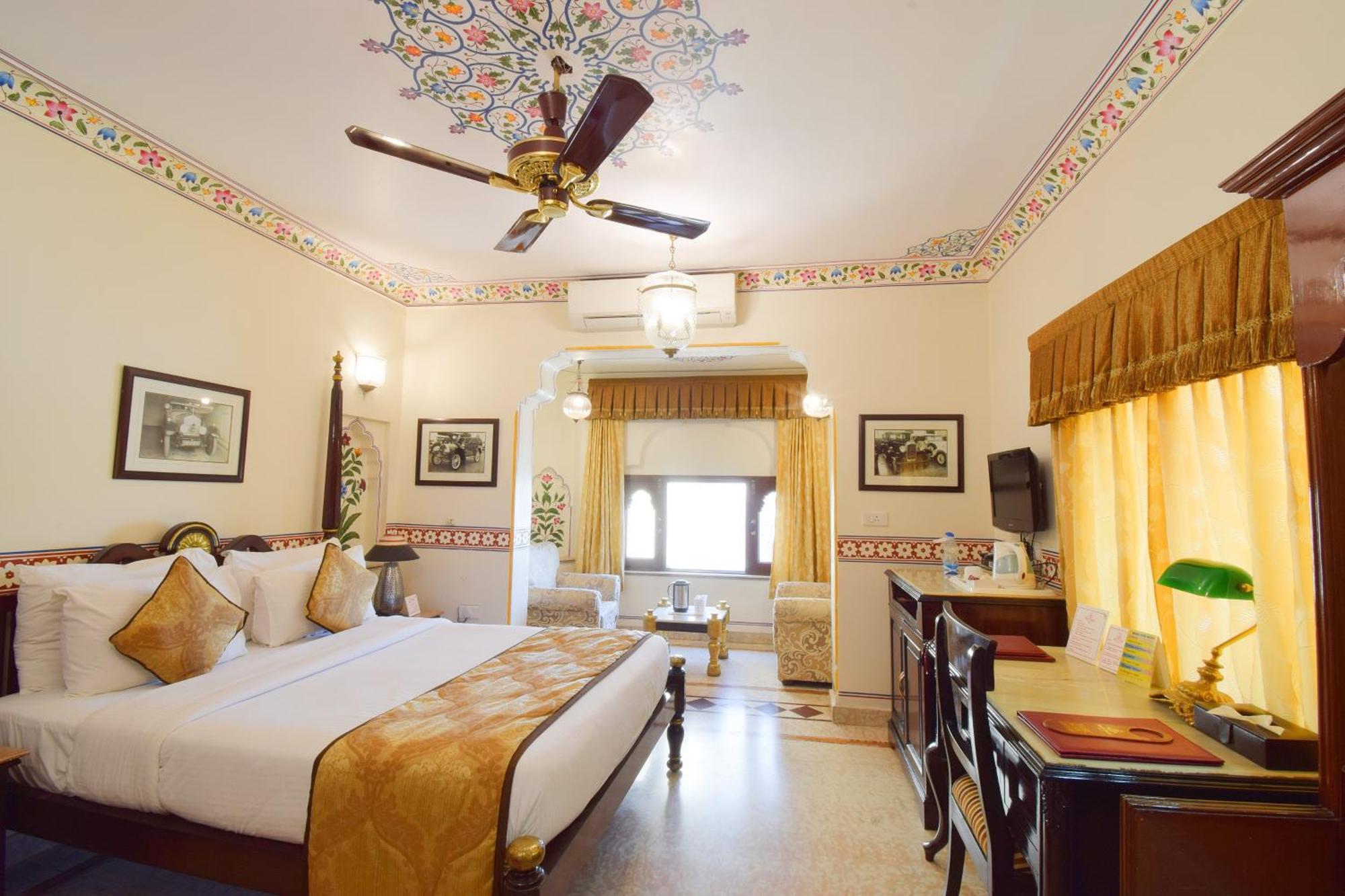 Royal Deluxe Family pickup on arrival from train or bus station Enjoy a daily Rajasthani dance & music show from 7–9 PM swimming pool a dedicated travel desk to assist local sightseeing tours intercity travel arrangements & activit