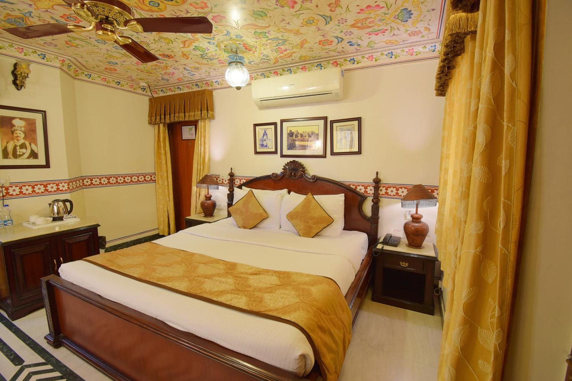 Royal Deluxe Family pickup on arrival from train or bus station Enjoy a daily Rajasthani dance & music show from 7–9 PM swimming pool a dedicated travel desk to assist local sightseeing tours intercity travel arrangements & activit