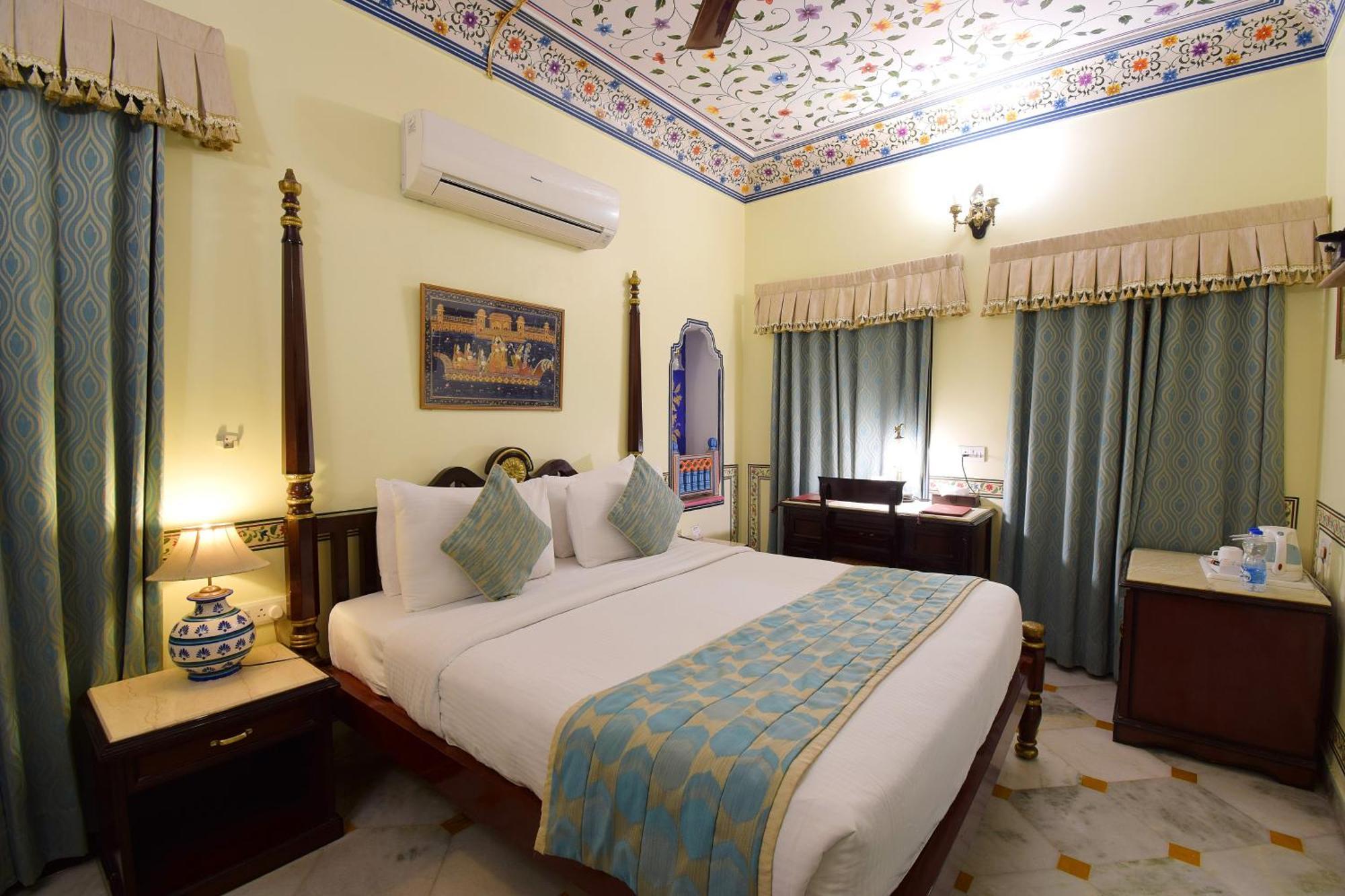 Royal Deluxe Family pickup on arrival from train or bus station Enjoy a daily Rajasthani dance & music show from 7–9 PM swimming pool a dedicated travel desk to assist local sightseeing tours intercity travel arrangements & activit