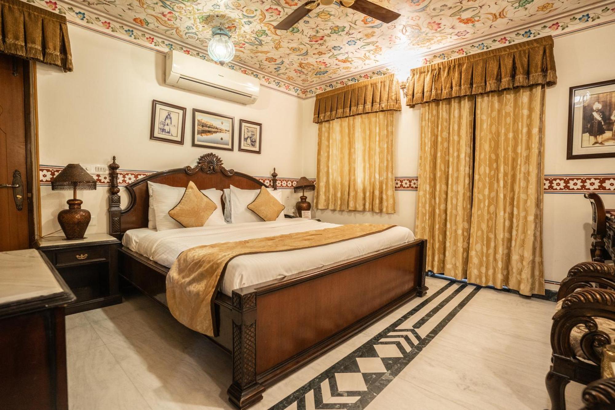 Royal Deluxe Room pickup on arrival from train or bus station Enjoy a daily Rajasthani dance & music show from 7–9 PM swimming pool a dedicated travel desk to assist local sightseeing tours intercity travel arrangements & activitie